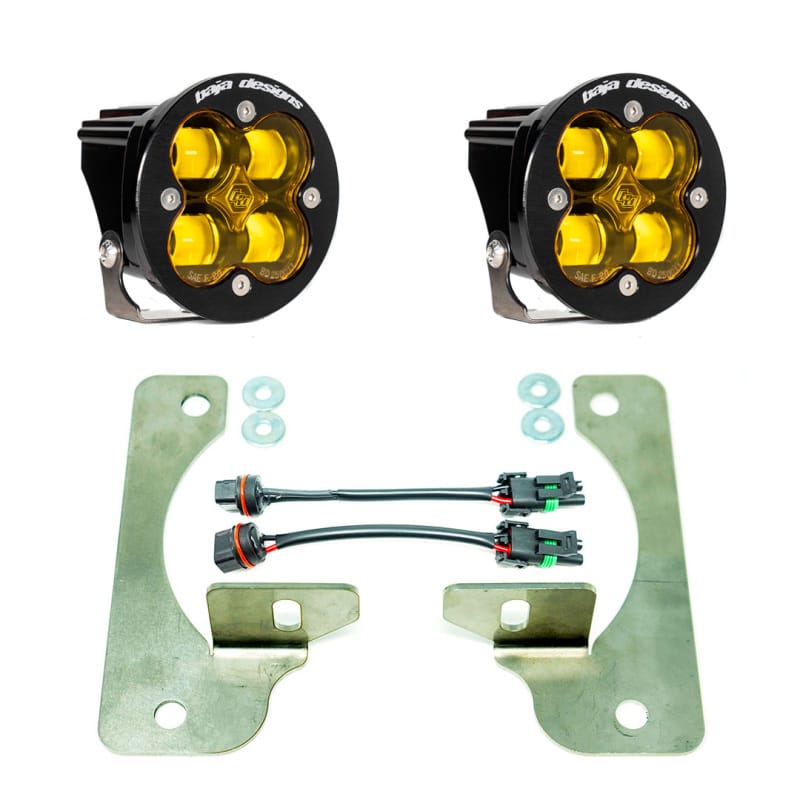 Baja Designs — Baja Designs 2018+ Wrangler JL Rubicon Squadron-R Fog Light Pocket Kit - Amber