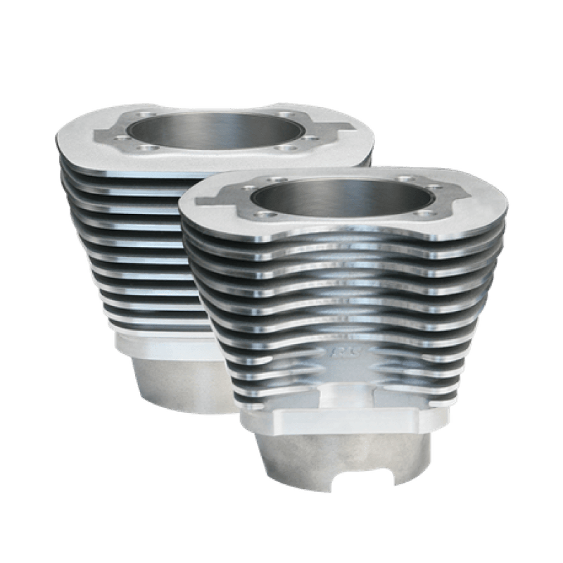 S&S Cycle — S&S Cycle 99-06 BT 11 Fin 4-1/8in Bore Cylinder Set For 124in & 124in Hot Set Up Kits - Silver