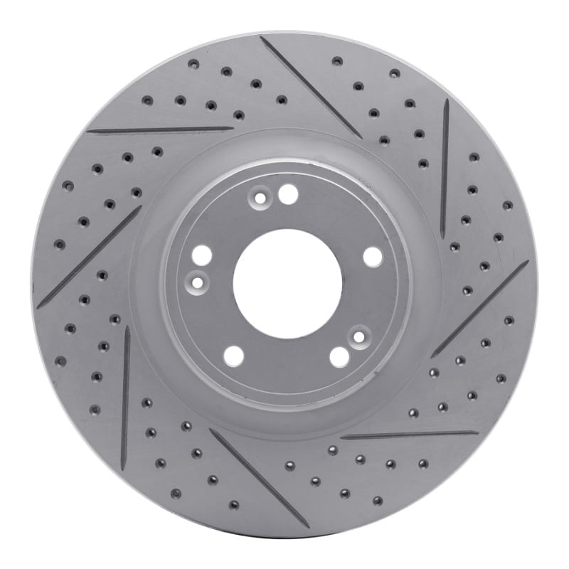 R1 Concepts — R1 09-14 Hyundai Genesis Sedan Front Right Drilled & Slotted Geo-Carbon Rotor