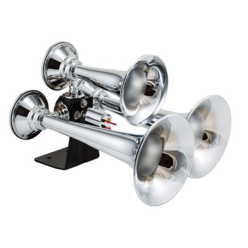 Kleinn Air Horns — Kleinn Chrome Triple Horn/ 13.5In/11.75In/8.5In- Chrome-Plated High Impact ABS
Triple Train Horn