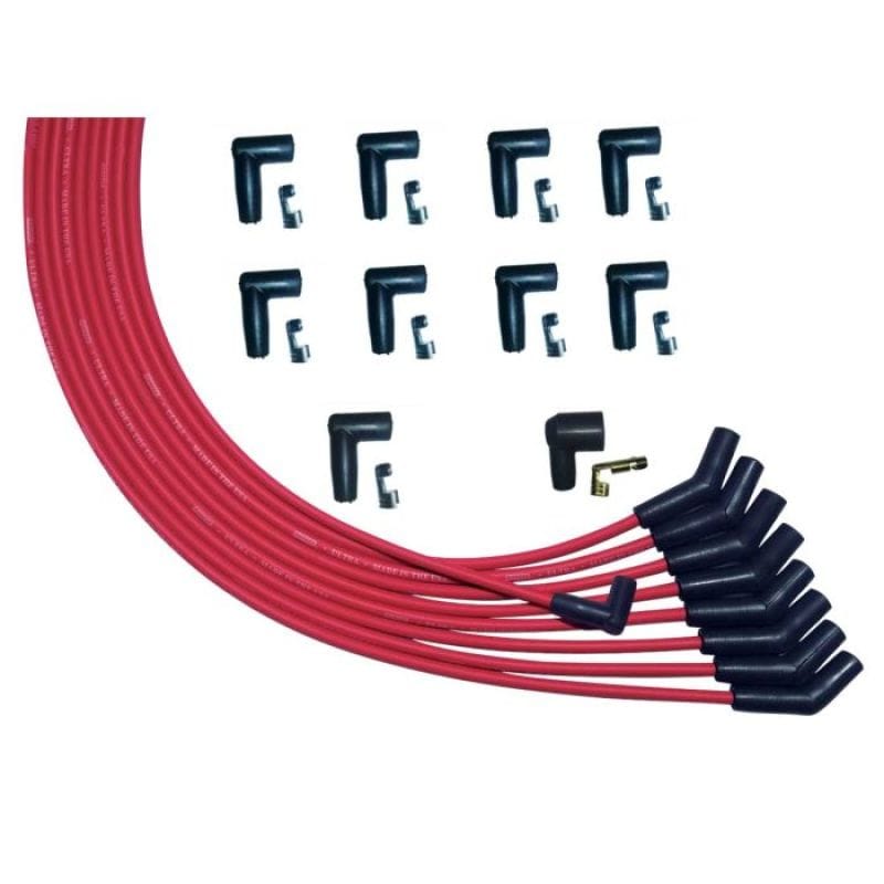 Moroso — Moroso V8 135 Deg Plug Boots HEI Ultra Spark Plug Wire Set - Red