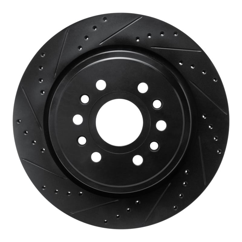 R1 Concepts — R1 21-25 Jeep Wagoneer L Rear Left Drilled & Slotted Black Brake Rotor
