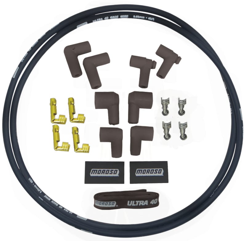 Moroso — Moroso Ignition Coil Wire Kit - Ultra 40 - Sleeved - 4ft - Black
