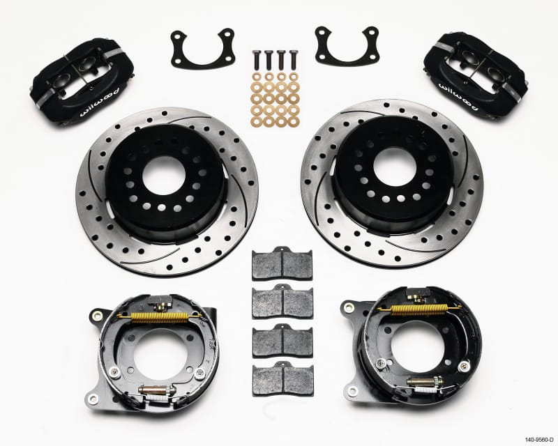 Wilwood — Wilwood Forged Dynalite P/S Park Brake Kit Drilled New Big Ford 2.50in offset Staggered Shock
BRAKE KIT