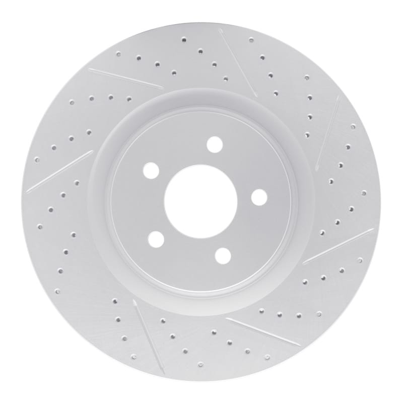 R1 Concepts — R1 07-14 Ford Mustang Front Right Drilled & Slotted Geo-Carbon Rotor