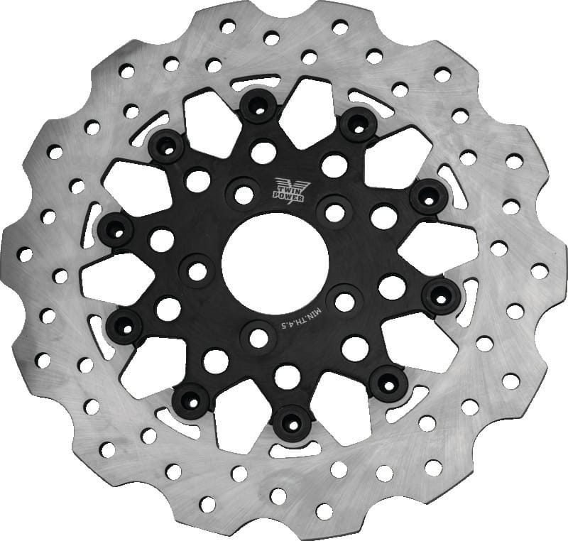 TwinPower — Scalloped Floating Rotor Black Mesh, Rear, 11.5 in.
