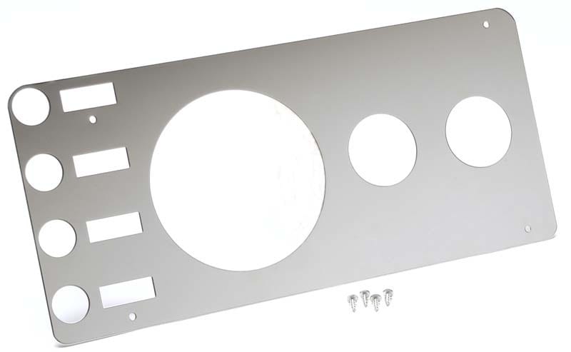 Kentrol — Kentrol 76-86 Jeep CJ Gauge Cover Without Radio Opening - Polished Silver