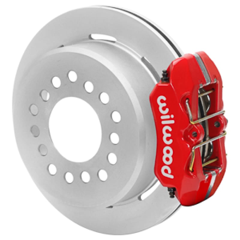Wilwood — Wilwood Chevy Monte Carlo Forged 4 Piston DynaPro Red Caliper HP32 VV Plain Rotor - 11.00x0.81
