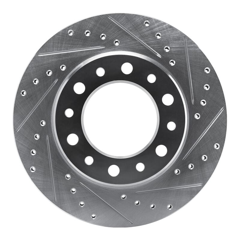 R1 Concepts — R1 76-89 Toyota Land Cruiser Front Right Drilled & Slotted Silver Brake Rotor