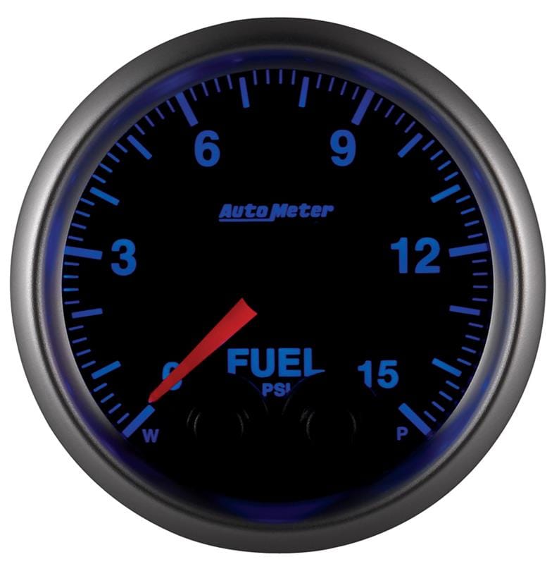 AutoMeter — GAUGE, FUEL PRESS, 2 1/16", 15PSI, STEPPER MOTOR W/PEAK & WARN, ELITE