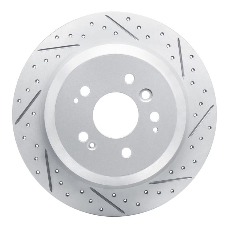R1 Concepts — R1 16-26 Honda Pilot Rear Right Drilled & Slotted Geo-Carbon Rotor