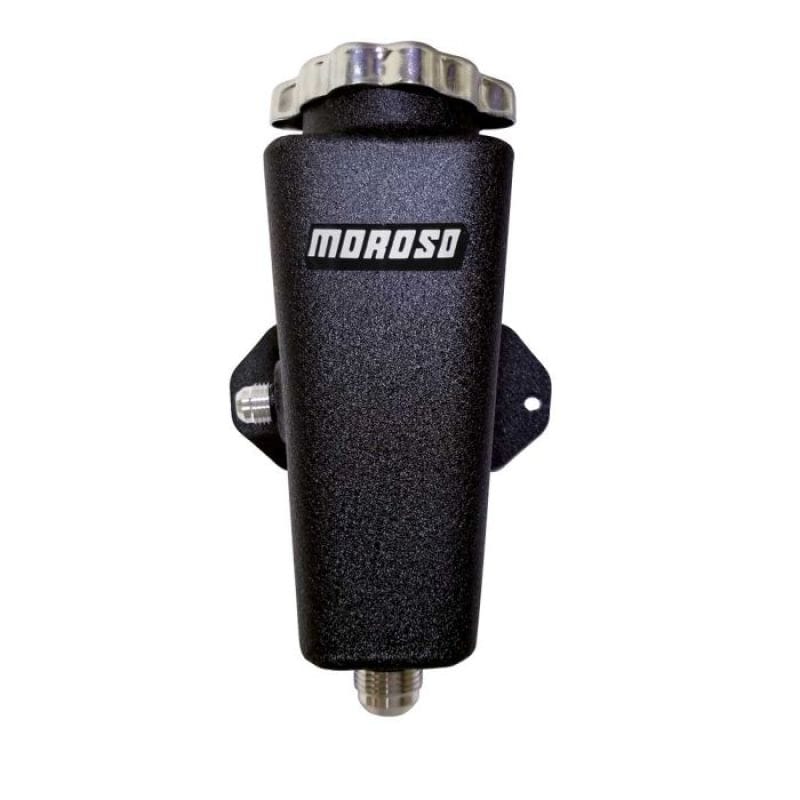 Moroso — Moroso Universal Left 6AN In/10AN Out Power Steering Tank - Black Powder Coat