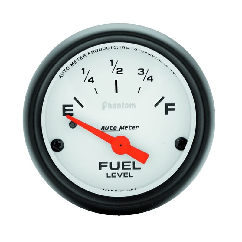 AutoMeter — Autometer Phantom 2 1/16in 240 ohm to 33 ohm Electric Fuel Level Gauge
2" FUEL LEVEL, 240 E