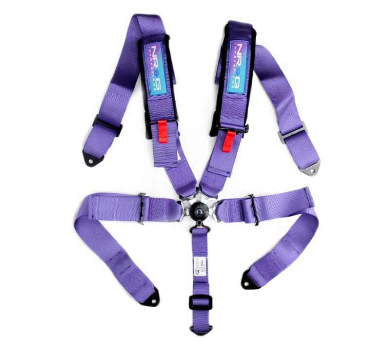 NRG — NRG SFI 16.1 5Pt 3 Inch Seat Belt Harness with Pads / Cam Lock - Purple