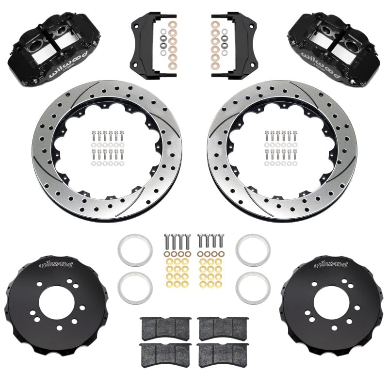 Wilwood — Wilwood 89-98 Nissan 240SX/89-94 Skyline/90-96 300ZX Superlite 6R Fr BBK w/ 12.88in D/S Rotors - Blk
