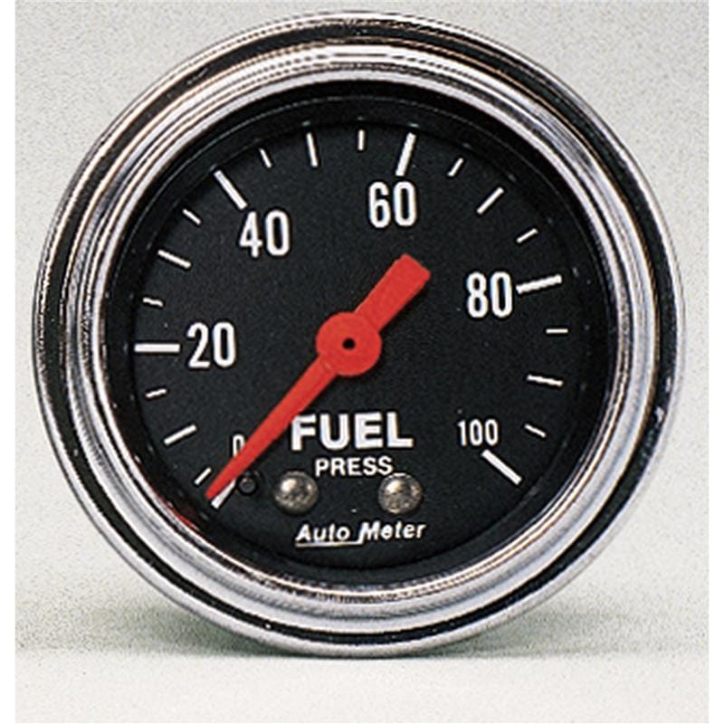 AutoMeter — GAUGE, FUEL PRESSURE, 2 1/16", 100PSI, MECHANICAL, TRADITIONAL CHROME