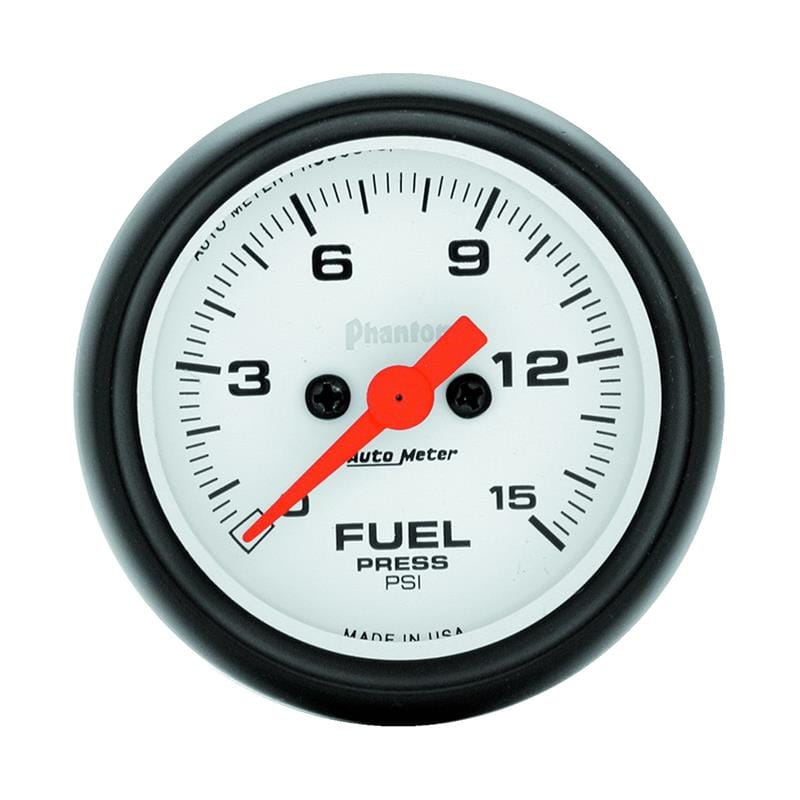 AutoMeter — GAUGE, FUEL PRESSURE, 2 1/16" , 15PSI, DIGITAL STEPPER MOTOR, PHANTOM