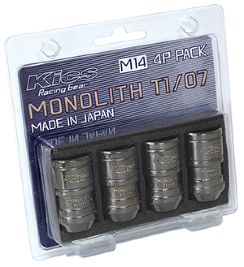 Project Kics — Project Kics 14 x 1.5 Glorious Black T1/07 Monolith Lug Nuts - 4 Pcs