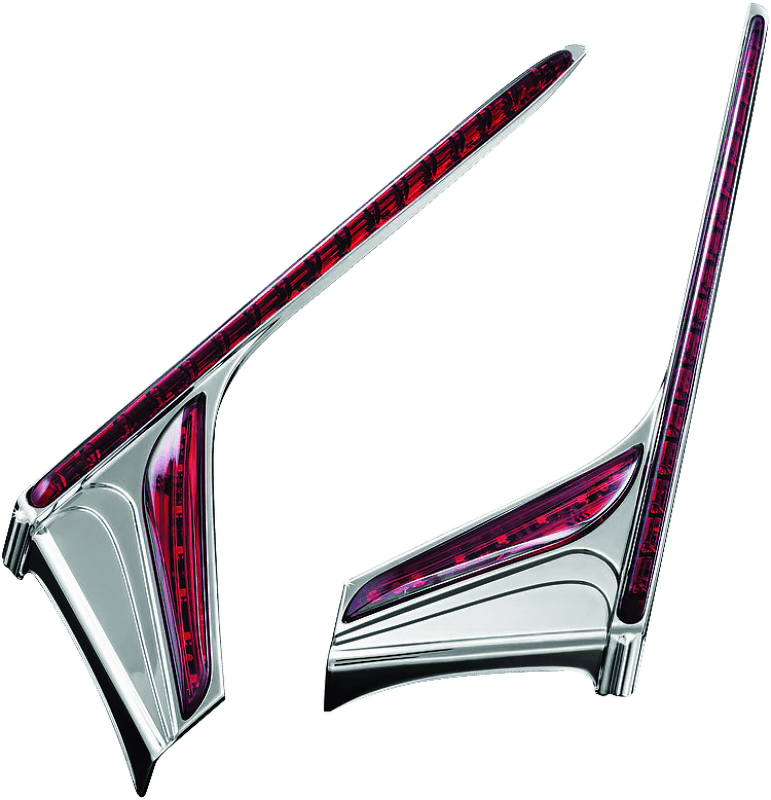 Kuryakyn — Kuryakyn L.E.D. Vertical Rear Light Strips 12-17 GL1800 Chrome Red Lens