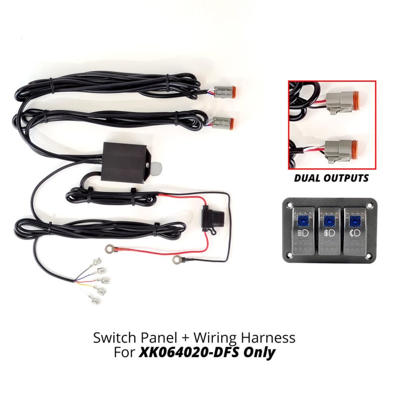 XKGLOW — XK Glow 3 Button Switch Panel + 2 Output Wire for Fog Strobe Combo