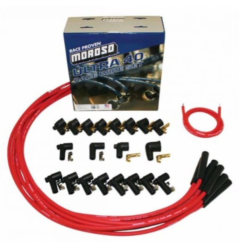 Moroso — Moroso Universal Ignition Wire Set - Ultra 40 - Unsleeved - Straight - Red