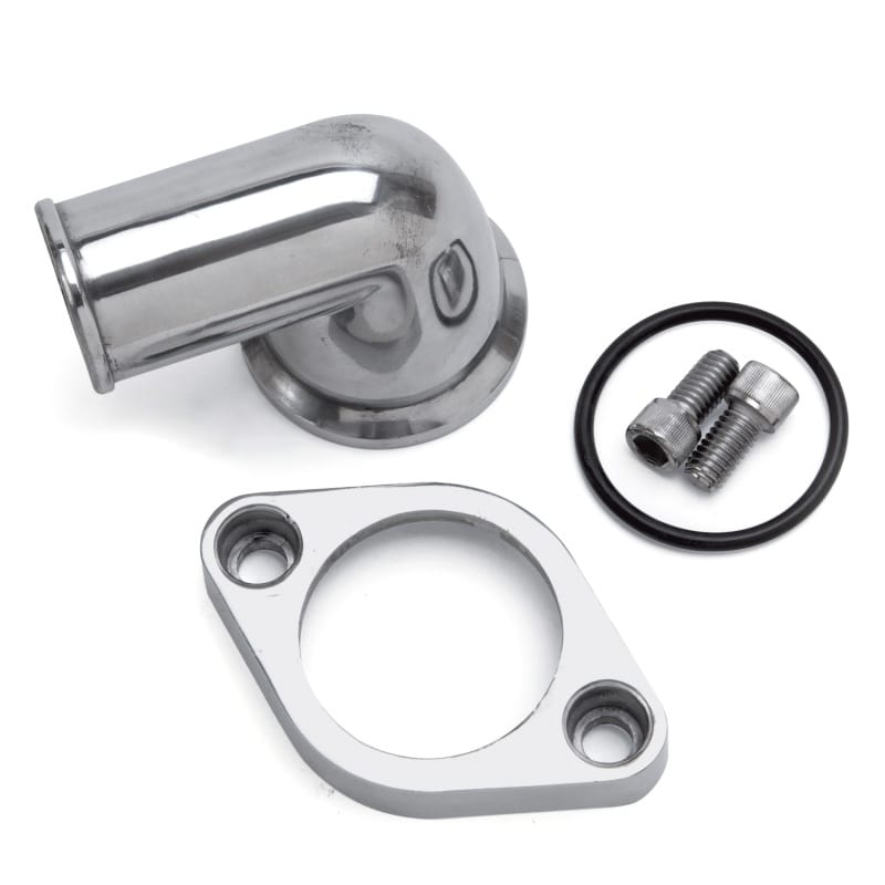 Edelbrock — Edelbrock Waterneck SBC/BBC 90-Degree Two-Piece Cast Swivel Polished
CHROME/PRO-FLO