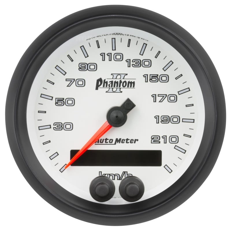 AutoMeter — Autometer Phantom II 3-3/8in 0-225KM/H (GPS) Speedometer Gauge
3-3/8" SPEEDO, 225 k
