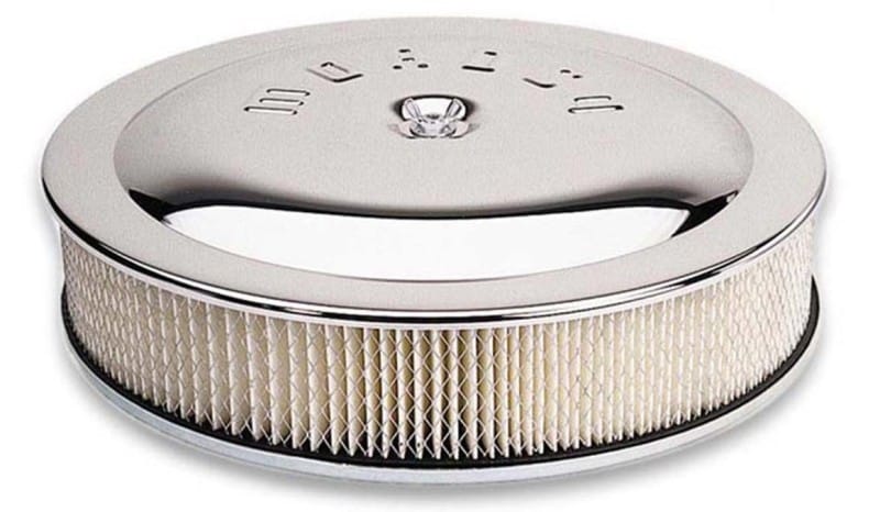Moroso — Moroso Racing Air Cleaner - 14in x 3in Filter - Flat Bottom - Steel - Chrome Plated - 4500