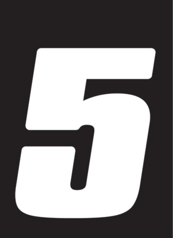 Hardline — Hardline Dirt Digits 3pk 5.5 in. - High Gloss Number 5 - White