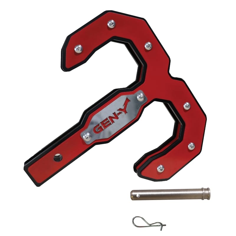 GEN-Y Hitch — Gen-Y Hulk 2.5 21K Tow Hook 2.5in Shank w/GH-099 Pin/GH-011 Twist Clip - Black/Red
Tow Hook