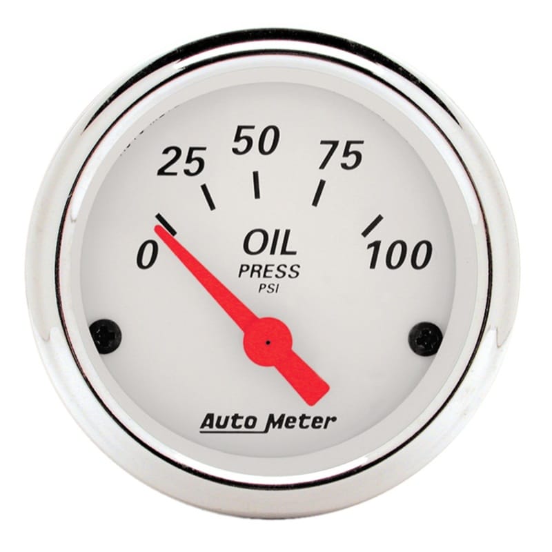 AutoMeter — Autometer Arctic White 52mm 0-100 PSI Short Sweep Electronic Oil Pressure Gauge
GA 2" OILP ELEC AW