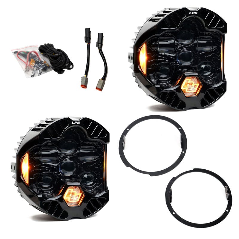 Baja Designs — Baja Designs 07-18 Jeep Wrangler JK DOT LP6 LED Headlight Kit (For LED Headlights)- Amber