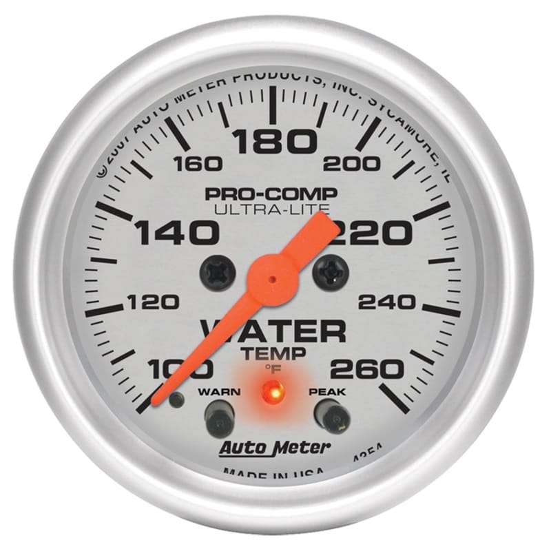 AutoMeter — Autometer Ultra-Lite 2-1/16in Digital Stepper Motor 260 Degree F Water Temp Gauge
2-1/16" WATER TEMP,