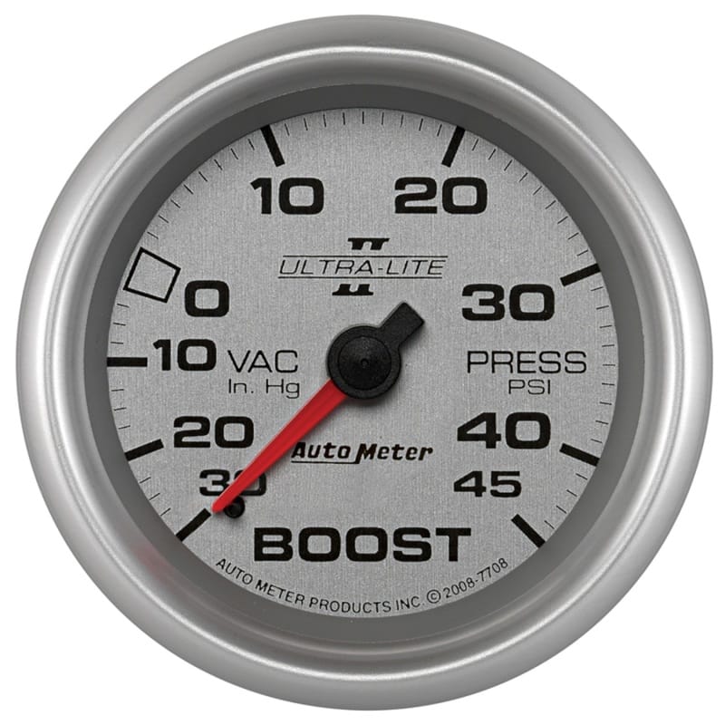 AutoMeter — Autometer UL II 2 5/8inch 30 IN HG/45 PSI Mechanical Boost/Vacuum Gauge
2-5/8" BOOST-VAC, 30