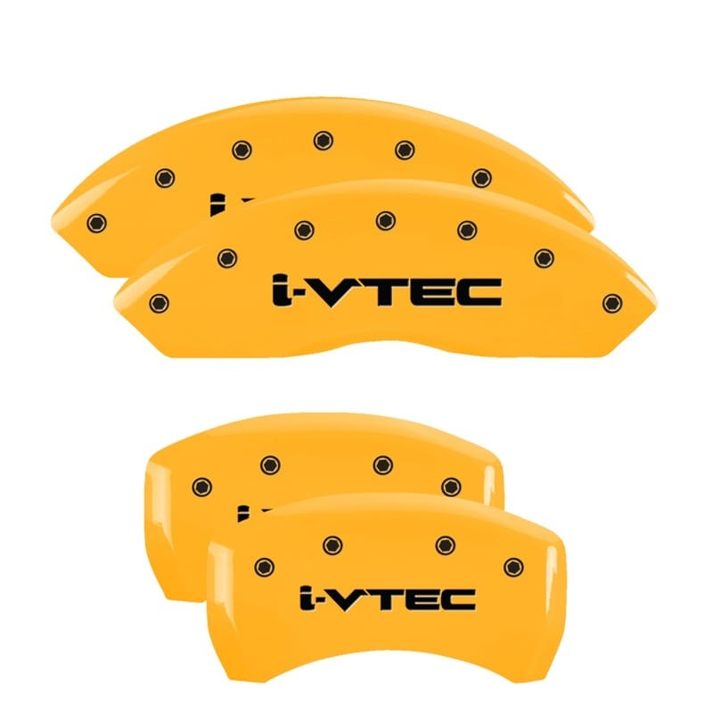 MGP — MGP 4 Caliper Covers Engraved Front & Rear I-Vtec Yellow Finish Black Char 2019 Acura RDX
Caliper Covers
