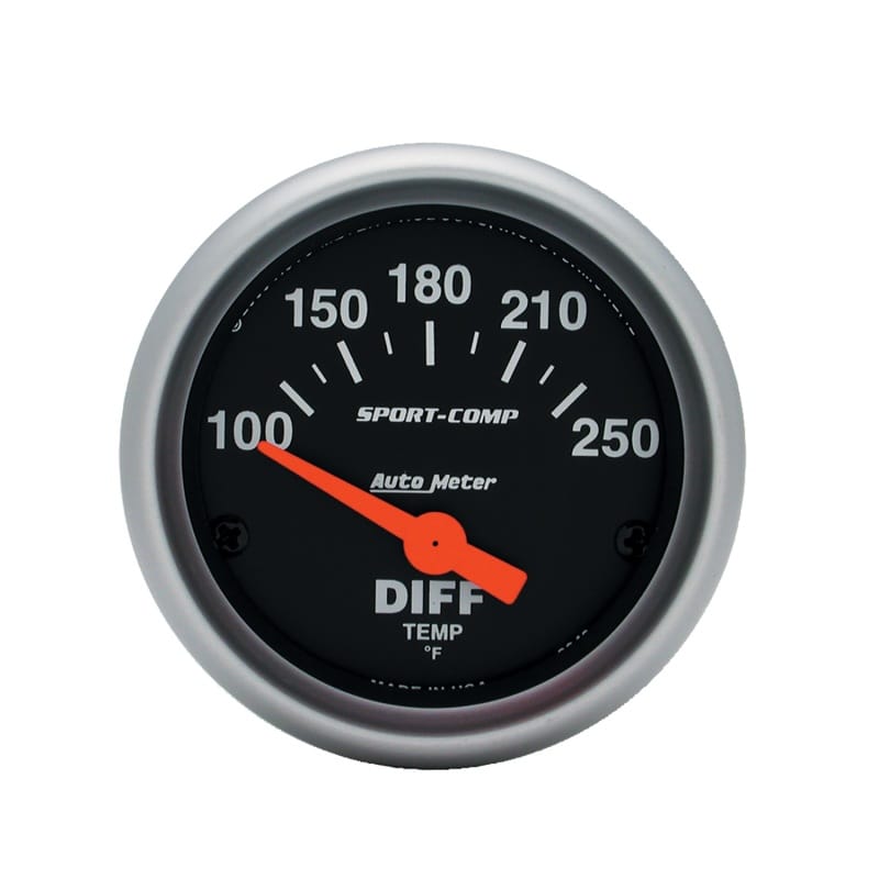 AutoMeter — AutoMeter Gauge Differential Temp 2-1/16in. 100-250 Deg. F Electric Sport-Comp
2" DIFF TEMP, 100-25