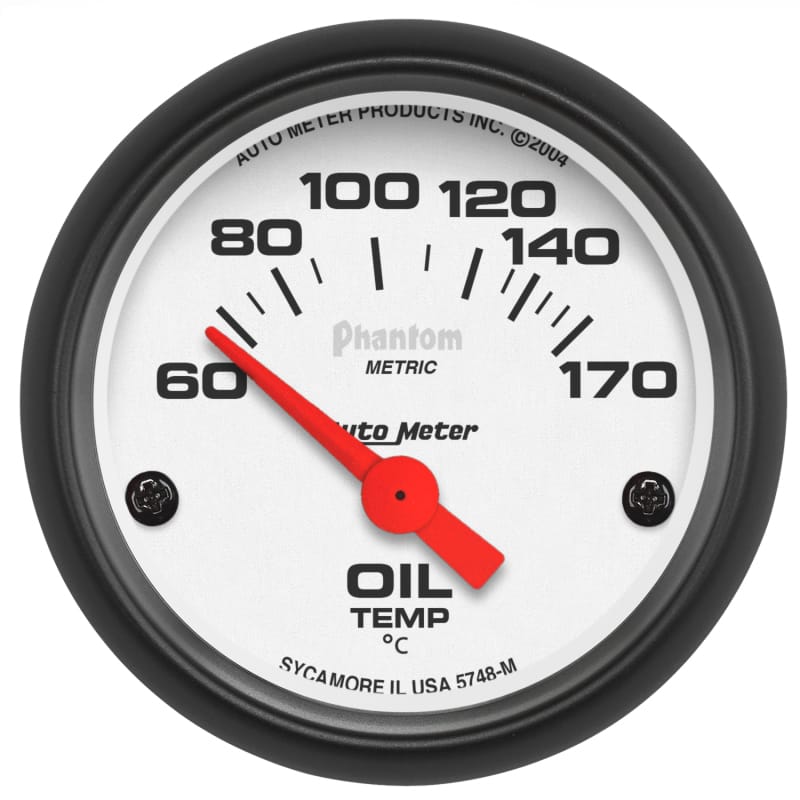AutoMeter — Autometer Phantom 2-1/16in 60-170 Deg F Electronic Oil Temperature Gauge
2" OIL TEMP, 60-170