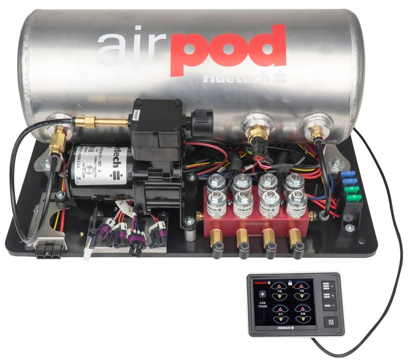 Ridetech — Ridetech RidePro E5 Air Ride Suspension Control System 3 Gal Single Compressor AirPod 1/4in Valves
3 Gallon AirPod Ride