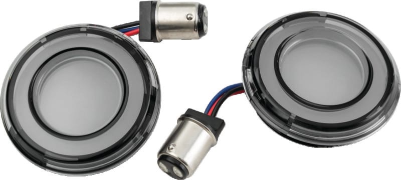 Kuryakyn — Kuryakyn Tracer L.E.D. Front Turn Signal Insert, White/Amber Light, Smoke Lens 1157