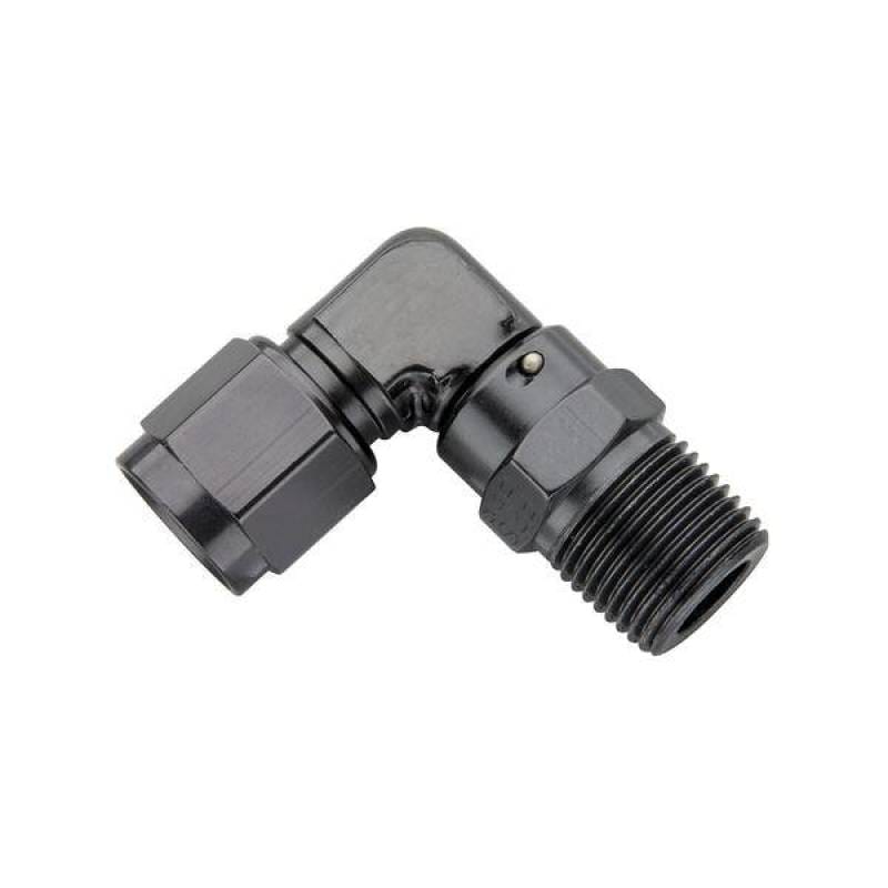 Fragola — Fragola -8AN Female Swivel To 1/4 NPT - 90 Degree - Black