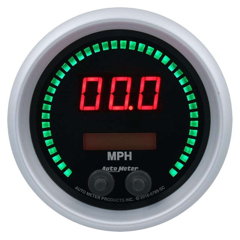 AutoMeter — GAUGE, SPEEDO, 3 3/8", 260MPH / 260KMH, ELEC PROGRAM, SPORT-COMP ELITE DIGITAL