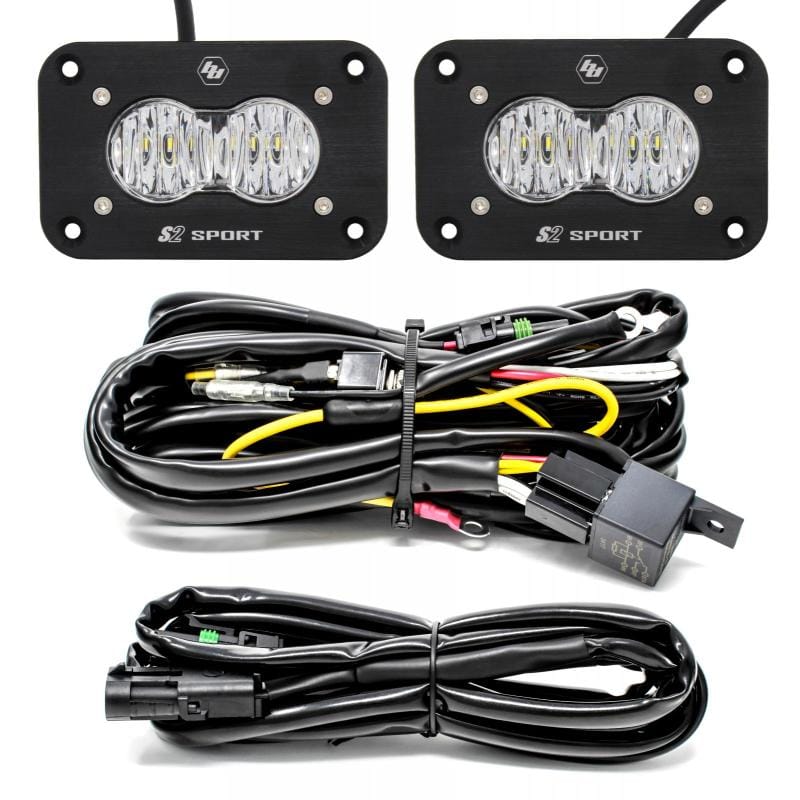 Baja Designs — Baja Designs S2 Sport Flush Mount Wide Cornering Pattern LED Work Light Clear Lens Kit