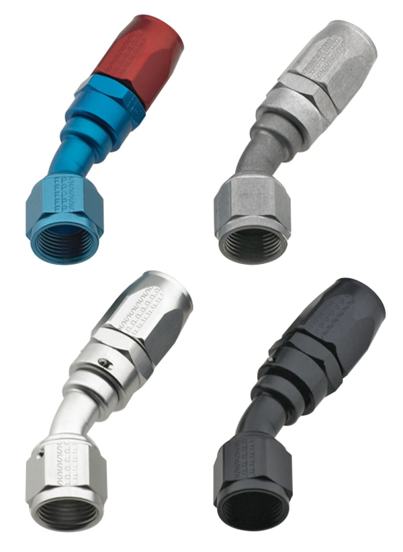 Fragola — Fragola -6AN x 30 Degree Power Flow Hose End - Black