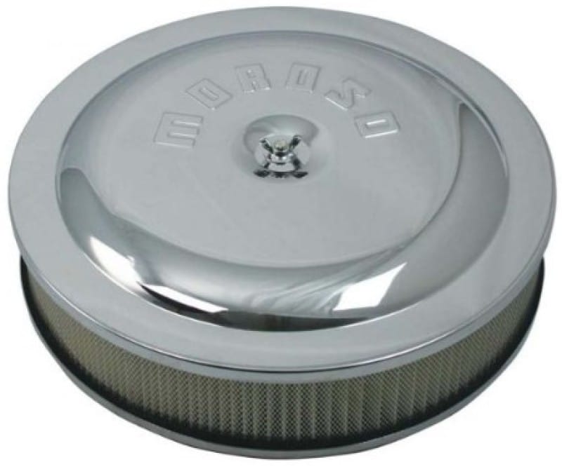 Moroso — Moroso Racing Air Cleaner - 14in x 3in Filter - Steel - Chrome Plated