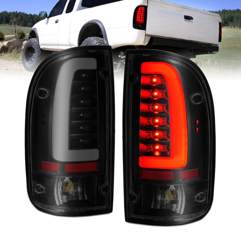ANZO — ANZO 1995-2000 Toyota Tacoma LED Taillights Black Housing Smoke Lens (Pair)