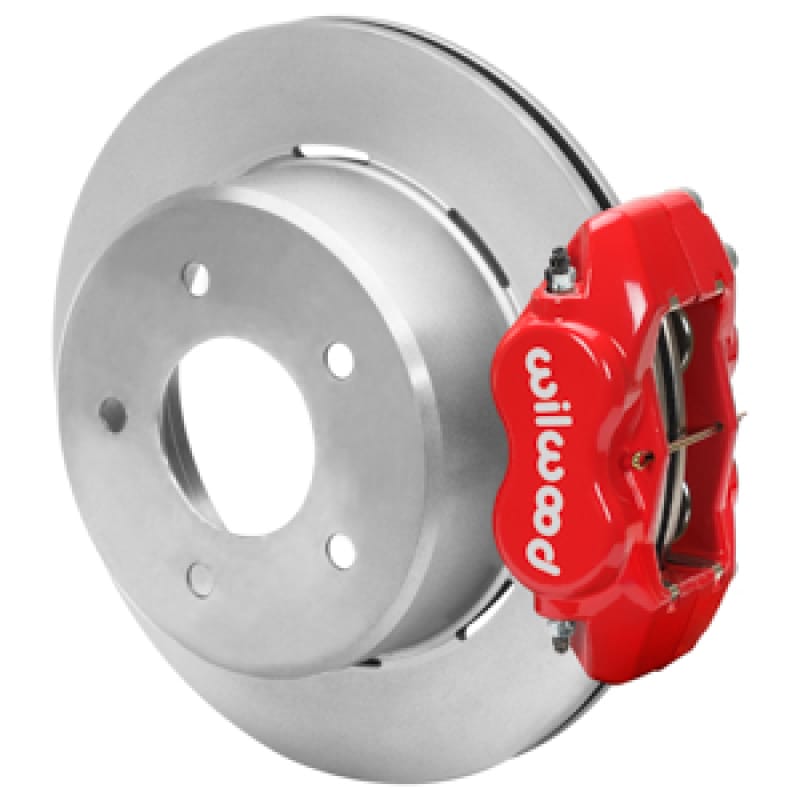 Wilwood — Wilwood 88-98 Chevy Silverado Forged Dynalite 12.19x0.81 Plain Rear Drum to Disc Conv. - Red