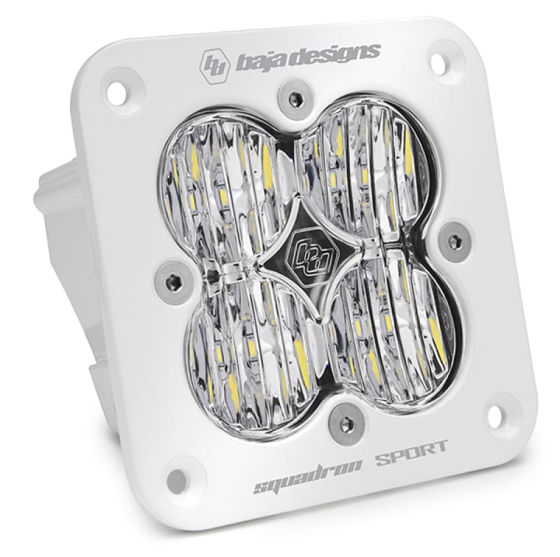Baja Designs — Baja Designs Squadron Sport White Wide Cornering Pattern Flush Mount LED Light Pod - Clear
