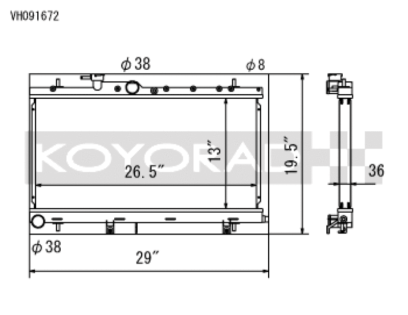 Koyo — Koyo 03-07 Subaru Impreza WRX/STI (MT / w/ Filler Neck) Radiator
Racing Radiator
