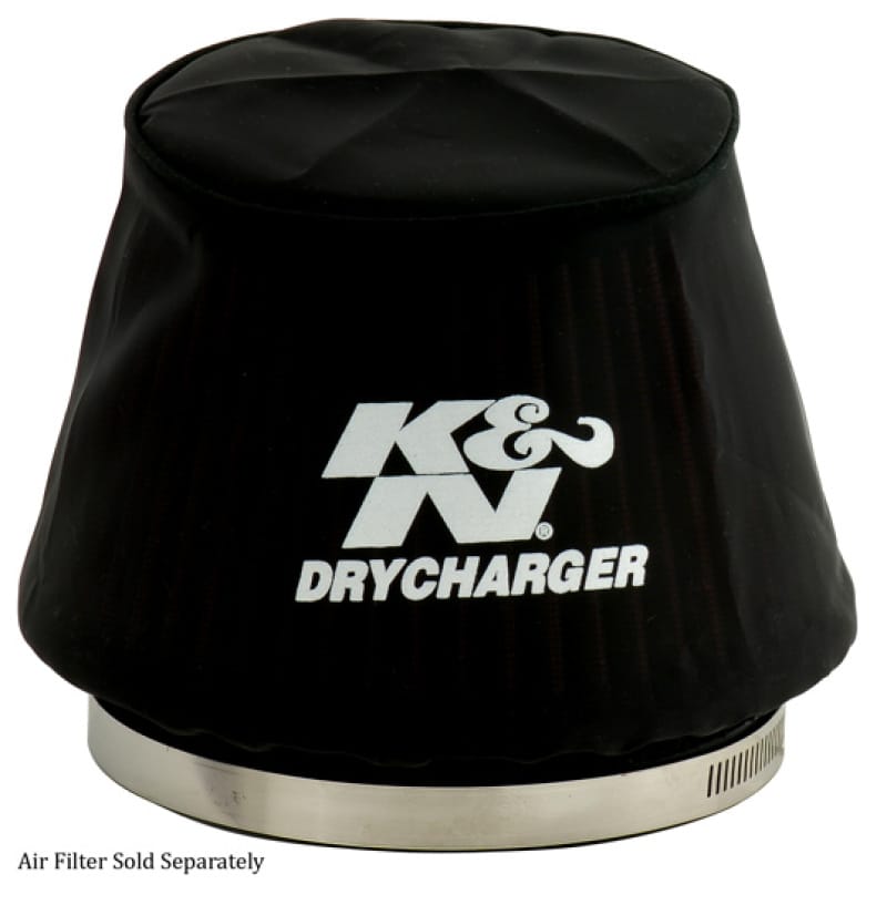 K&N Engineering — K&N Black Drycharger 6.25in Base ID / 4.375in Top ID / 4.125in Height Air Filter Wrap