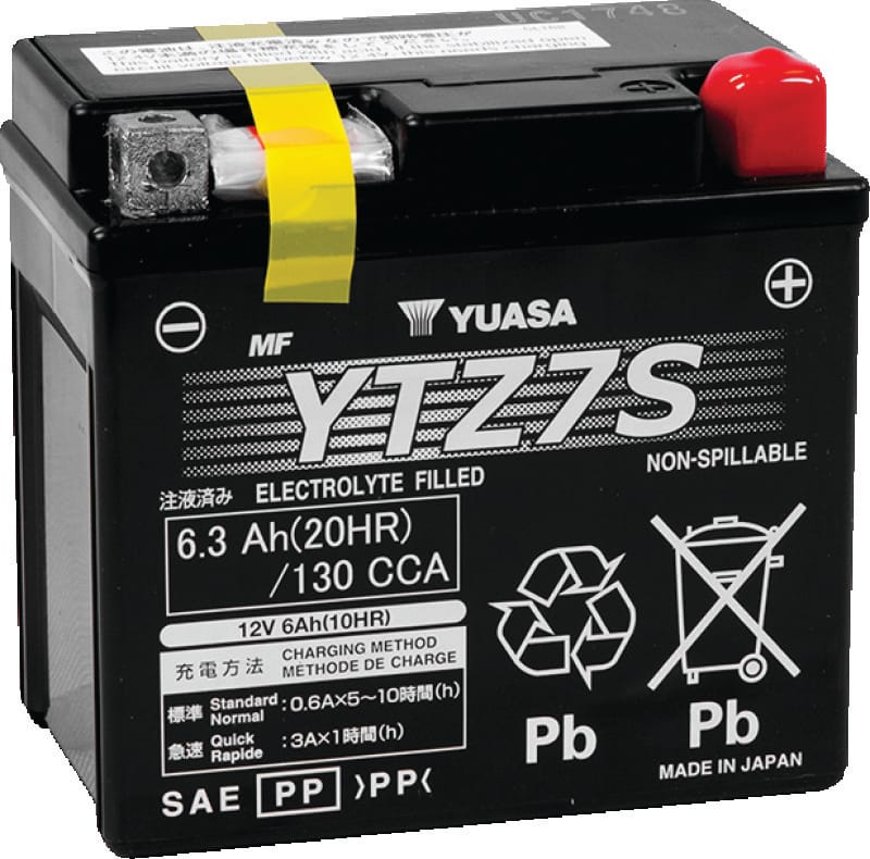 Yuasa Battery — Yuasa YTZ7S Maintenance Free AGM 12-Volt Battery